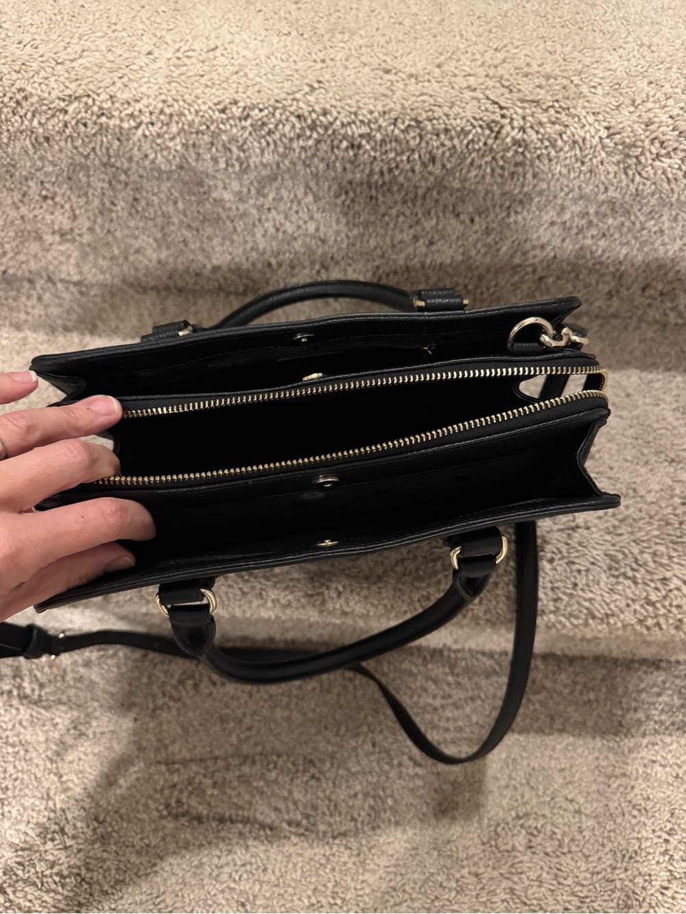 Kate Spade New York Black Pebbled Leather Kyla Satchel Shoulder Bag Crossbody - Picture 11 of 11